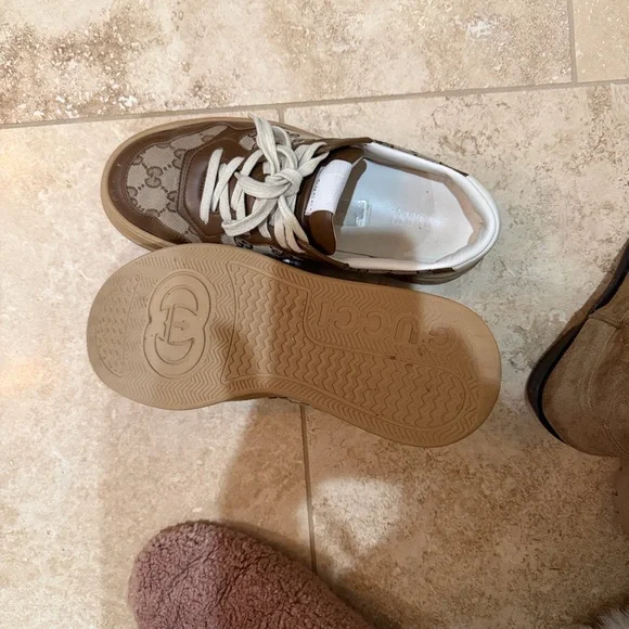 Gucci Brown and Cream Women's Sneakers - Picture 2 of 3
